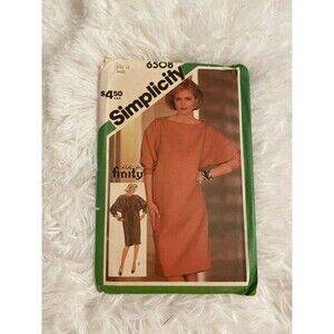 Simplicity 6508 Vintage 1984 Ricki for Finity Chemise Dress Kimono Sleeves Sz 14